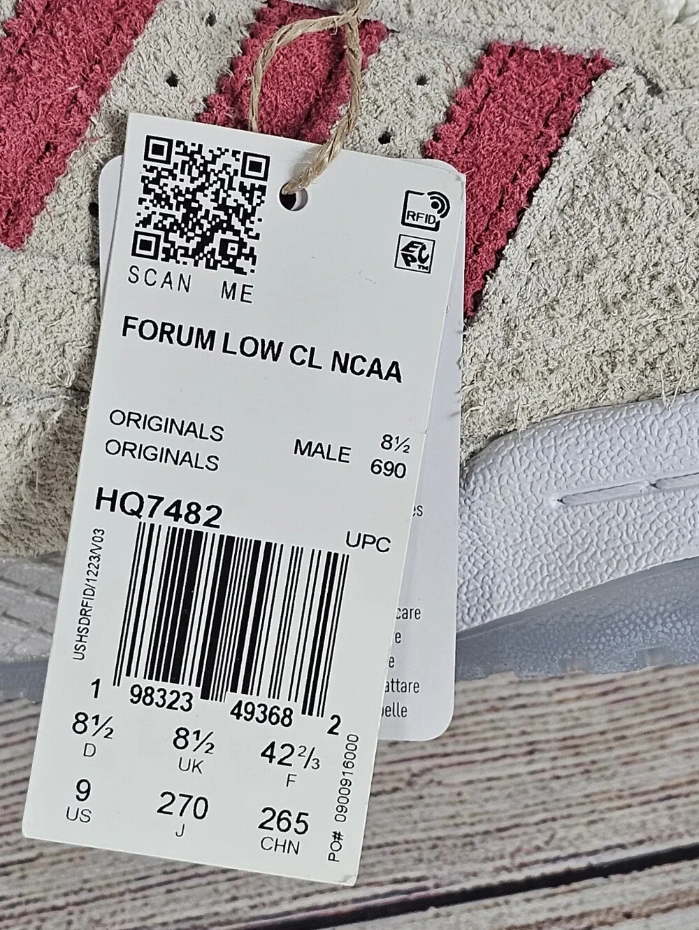 Adidas Forum Low CL NCAA Indiana Hoosiers Low Top HQ7482 Size 9 NWOB
